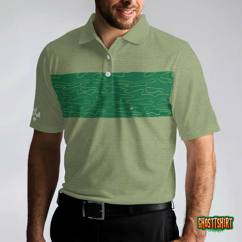 Hit ‘Em Long & Straight Golf Course Pattern Polo Shirt