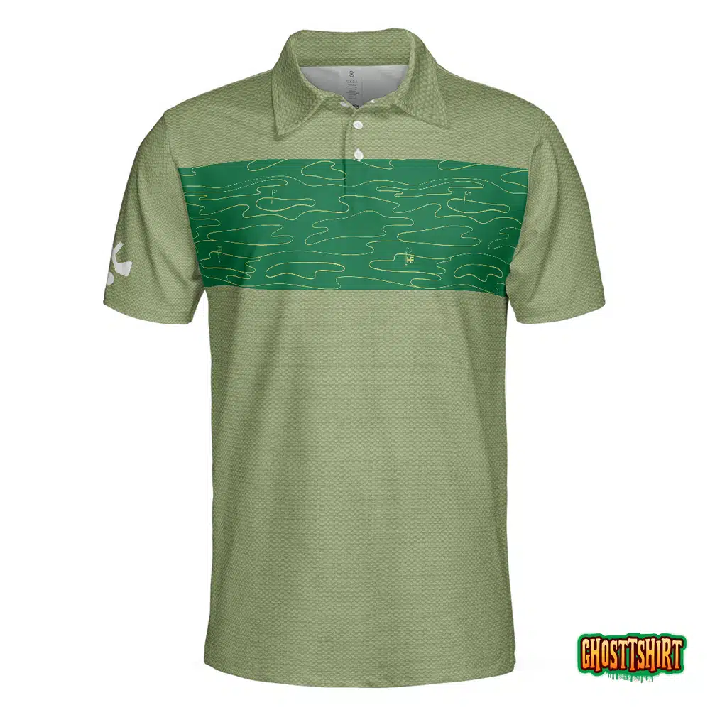 Hit ‘Em Long & Straight Golf Course Pattern Polo Shirt