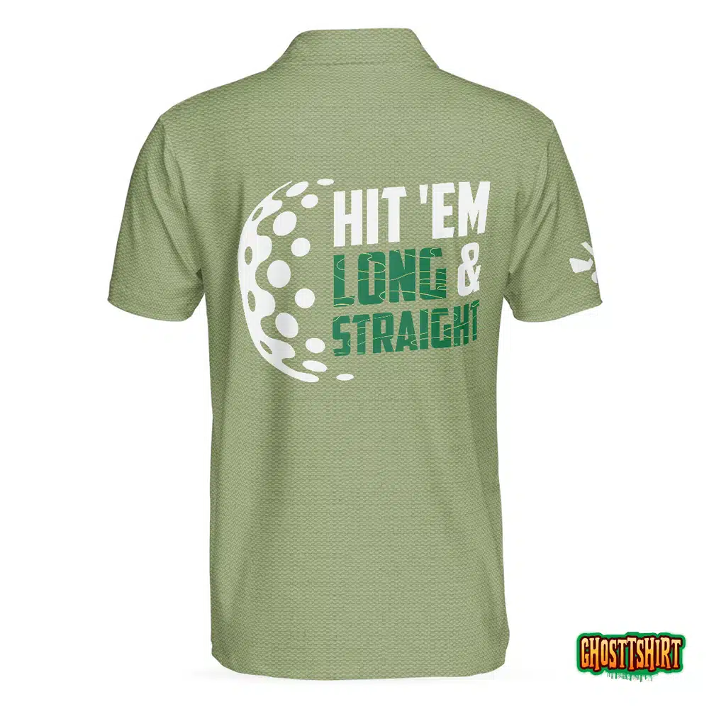 Hit ‘Em Long & Straight Golf Course Pattern Polo Shirt