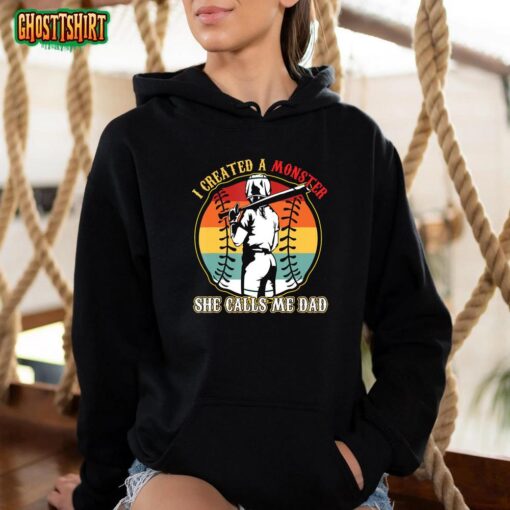 I Created A Monster She Call Me Dad Baseball Softball Dad T-Shirt