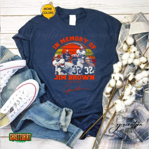 In Memory Jim Brown 18 2023 Vintage Signatures Unisex T-Shirt