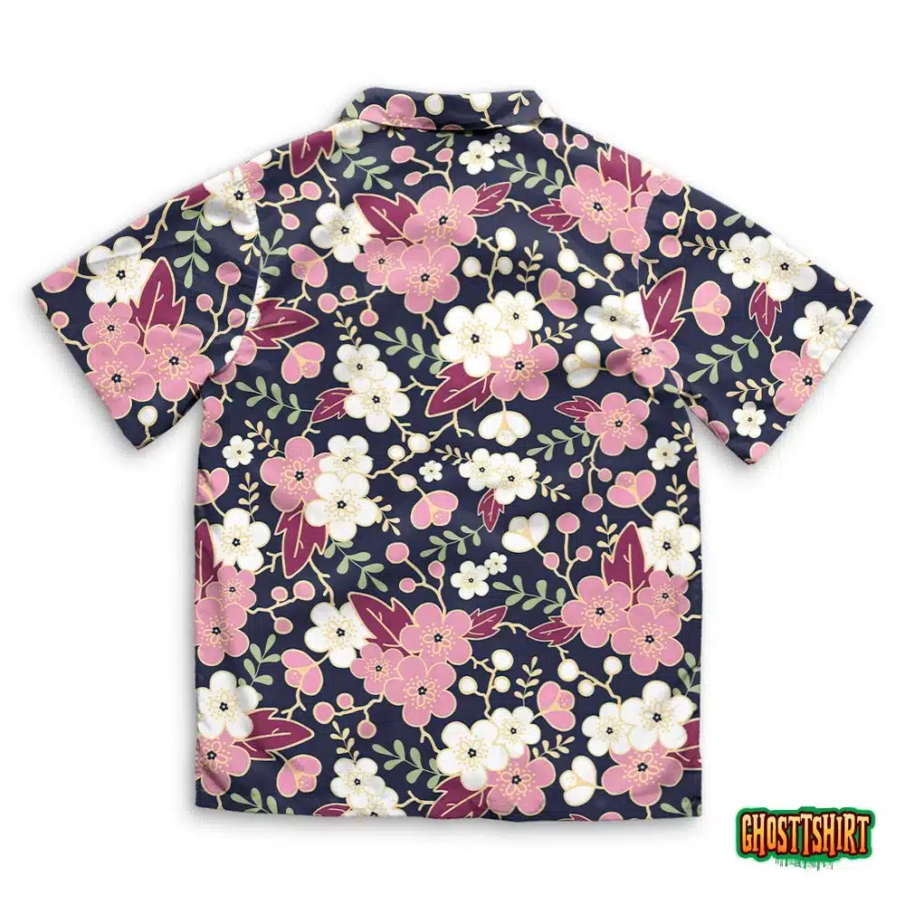 Japanese Cherry Blossom Floral Hawaiian Beach Shirt