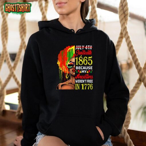 July 4th Juneteenth 1865 Because My Ancestors Afro Girl Art T-Shirt