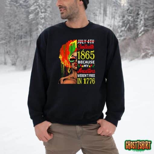 July 4th Juneteenth 1865 Because My Ancestors Afro Girl Art T-Shirt