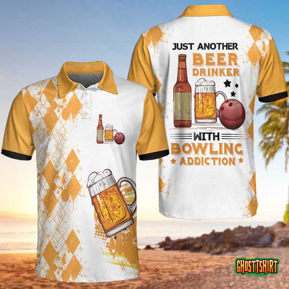 Just Another Beer Drinker With Bowling Addiction Polo Shirt