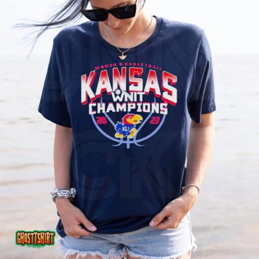 Kansas Jayhawks Blue 2023 Women’s Basketball Nit Champions Unisex T-Shirt