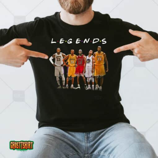 Kobe Bryant Lebron James Michael Jordan Stephen Curry Shaquille O’neal Legends Signatures Unisex T-Shirt