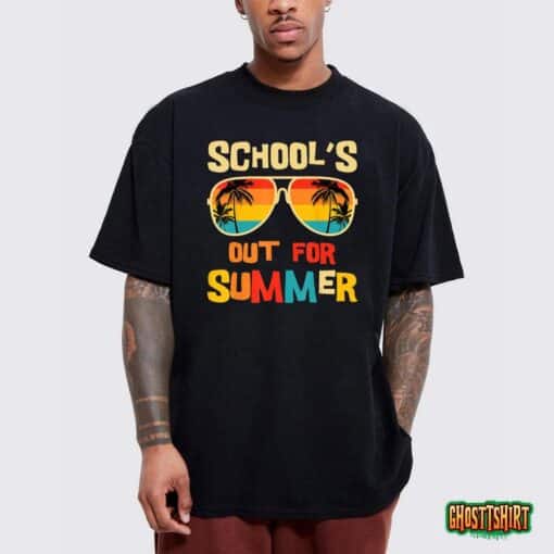 Last Day Of School Retro Schools Out For Summer Teacher T-Shirt