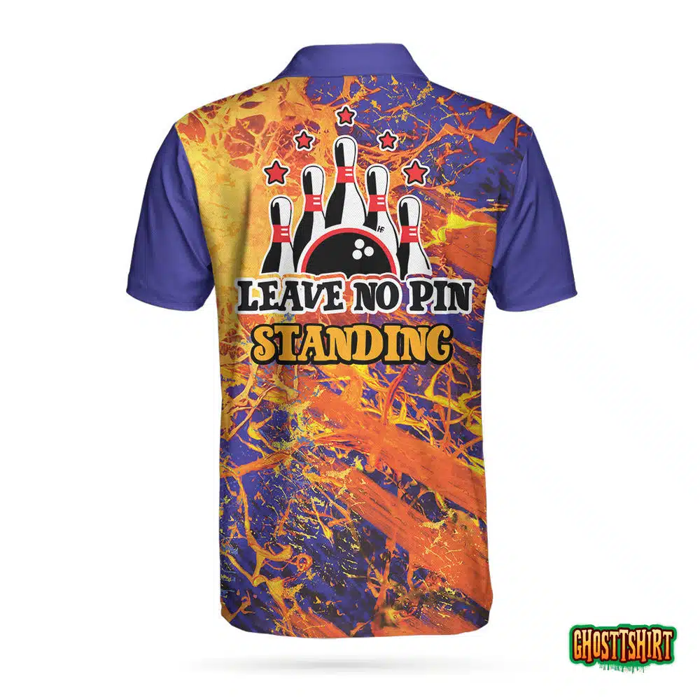 Leave No Pin Standing Bowling Short Sleeve Polo Shirt