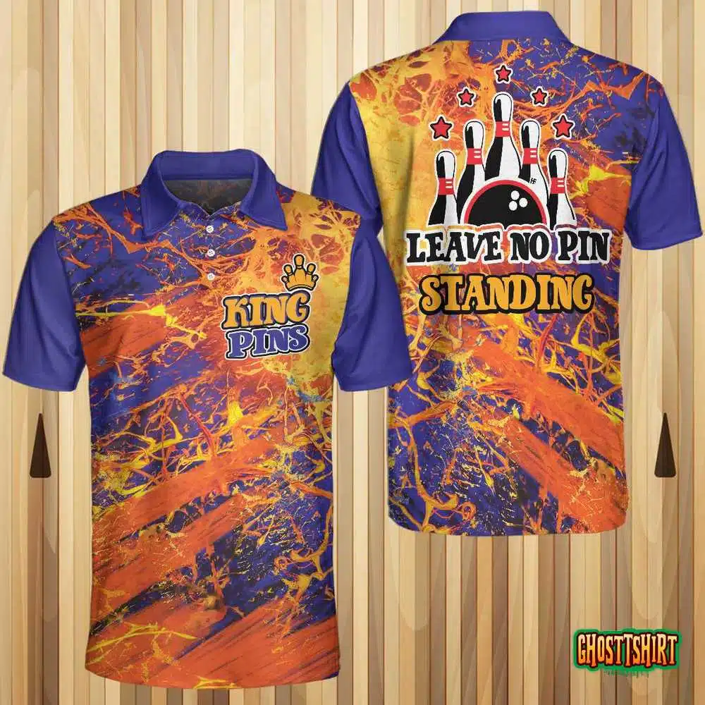 Leave No Pin Standing Bowling Short Sleeve Polo Shirt