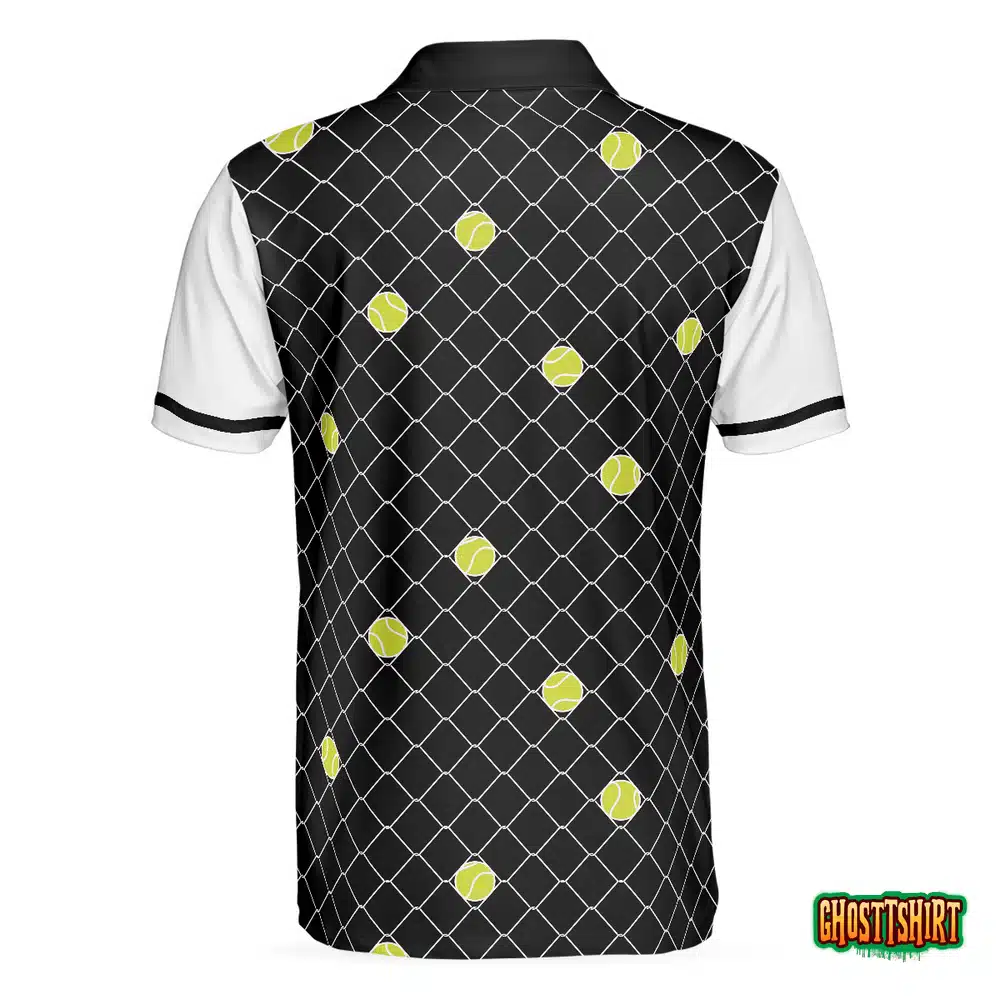 Love Means Nothing Tennis Polo Shirt, Tennis Ball Stuck In Steal Wire Fence Polo Shirt