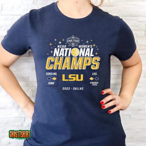 Lsu Tigers Women’s 2023 Ncaa Womens Basketball National Champions Buzzer Stars Unisex T-Shirt