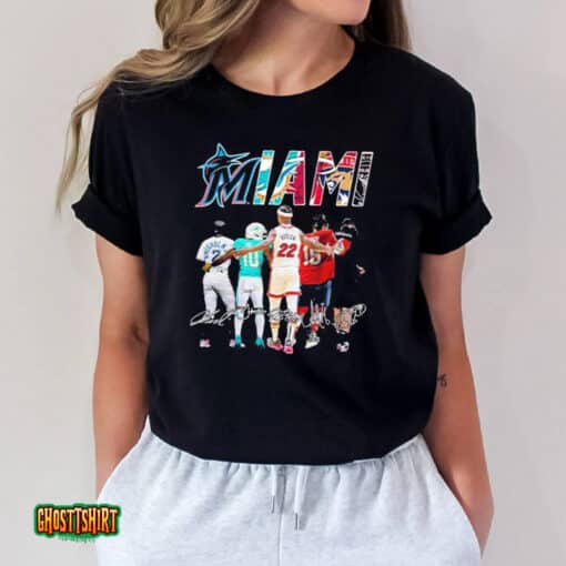 Miami Sports Teams Players Signatures Unisex T-Shirt