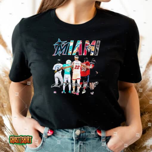 Miami Sports Teams Players Signatures Unisex T-Shirt