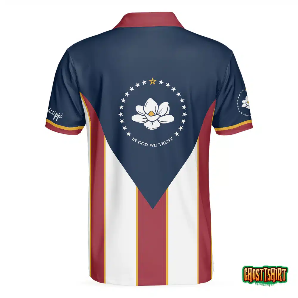 Mississippi State Flag Short Sleeve Polo Shirt