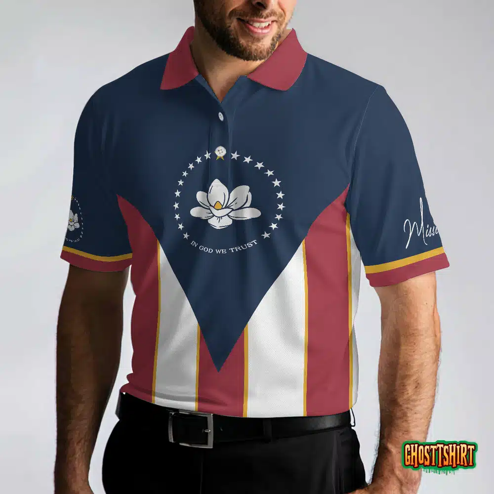 Mississippi State Flag Short Sleeve Polo Shirt