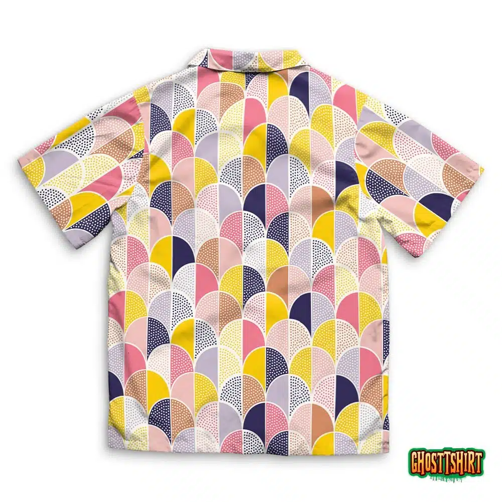 Modern Abstract Seamless Geometric Dotted Hawaiian Beach Shirt