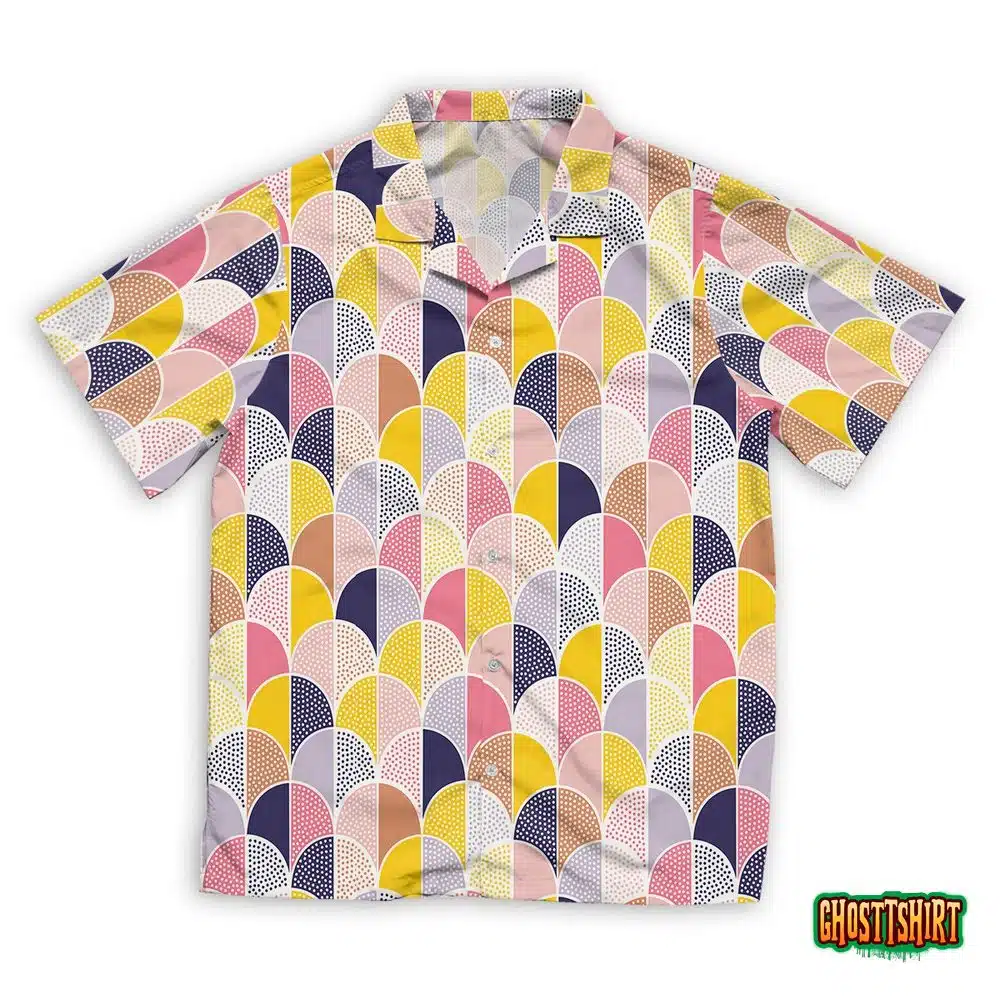 Modern Abstract Seamless Geometric Dotted Hawaiian Beach Shirt