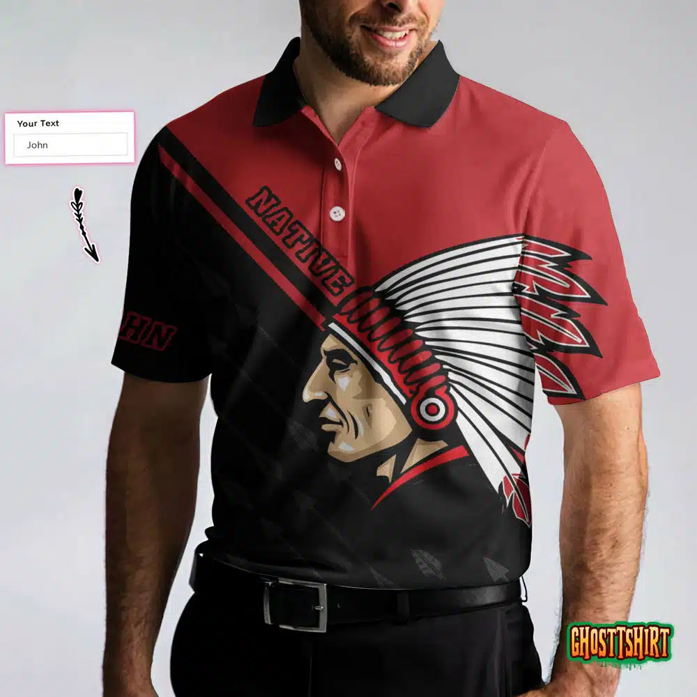 Native Chief Man Native American Custom Polo Shirt