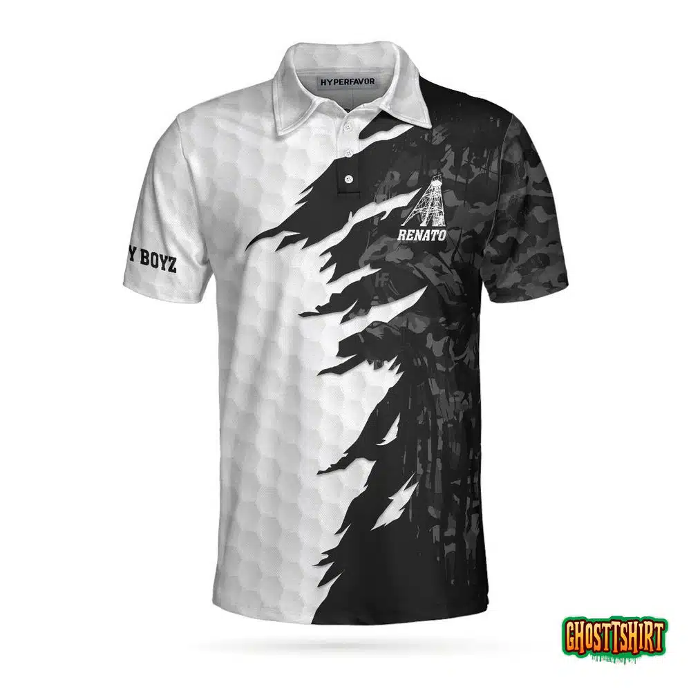 NORSEY BOYZ Swing Swear Drink Repeat Ripped Camouflage Skull Golf Custom Polo Shirt NORSEY BOYZ Swing Swear Drink Repeat Ripped Camouflage Skull Golf Custom Polo Shirt