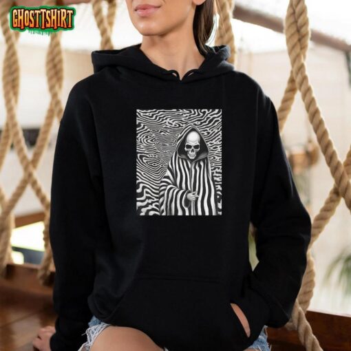 Op Art Reaper Death Mortality Optical Illusion Grim Reaper T-Shirt