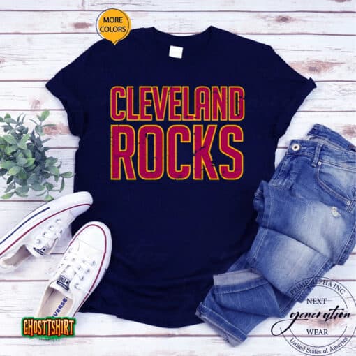 Original Cleveland Rocks Distressed Texture Unisex T-Shirt