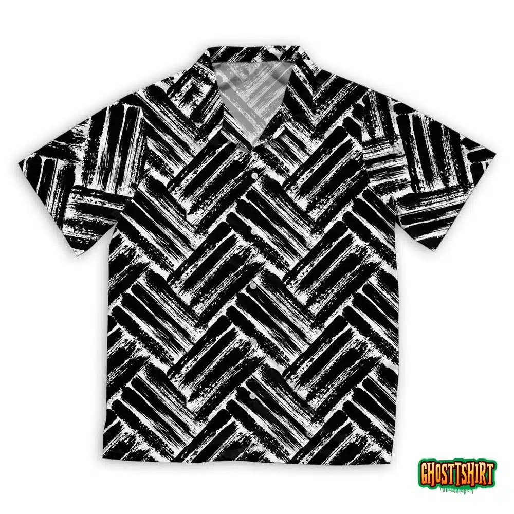 Painted Chevron Pattern Seamless Brush Stroke Hawaiian Beach Shirt