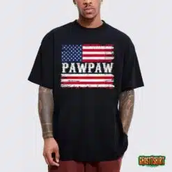 Pawpaw Vintage American Flag Patriotic Funny 4th Of July T-Shirt