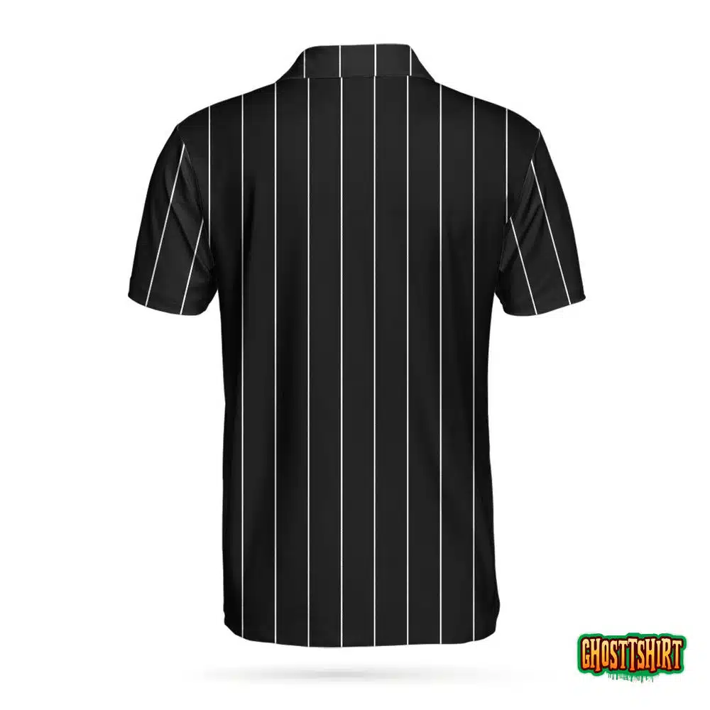 Personalized Black And White One Line Drawing Golfer Custom Polo Shirt