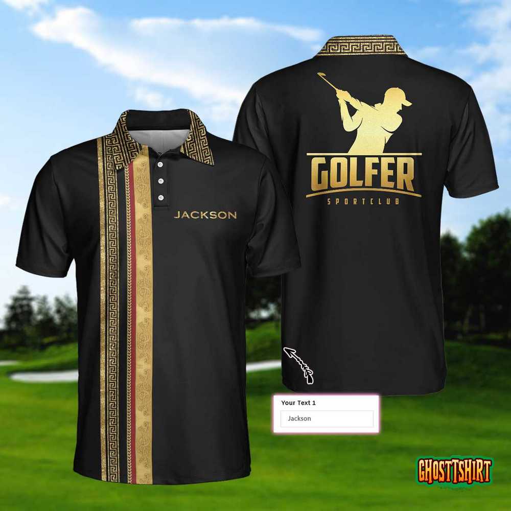 Personalized Luxury Baroque Pattern Golfer Custom Polo Shirt