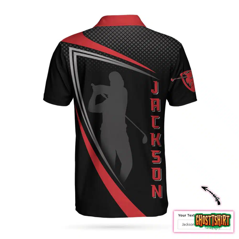 Personalized Red And Black Sport Golf Custom Polo Shirt