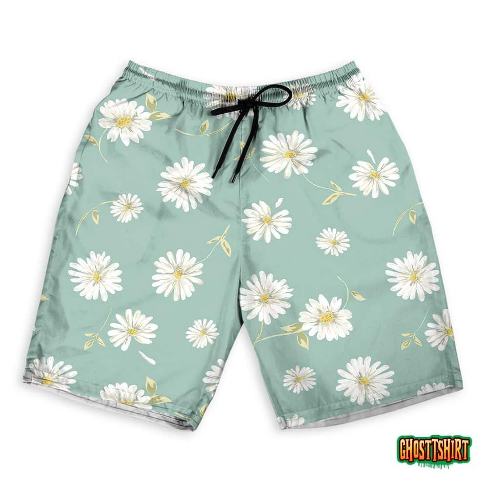 Pretty Daisy Hawaiian Beach Shorts