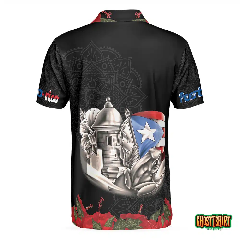 Puerto Rico Manga Flower Polo Shirt