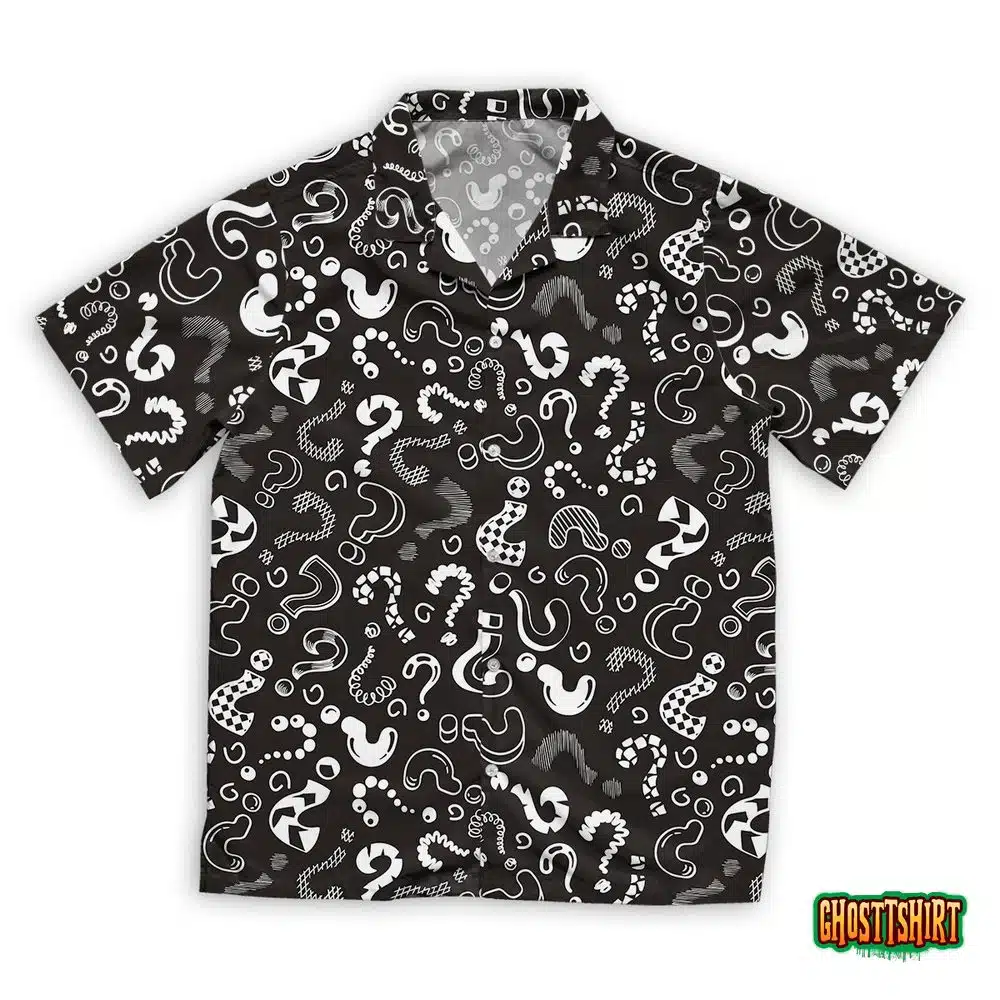 Question Marks Pattern Random Simple Letters Hawaiian Beach Shirt