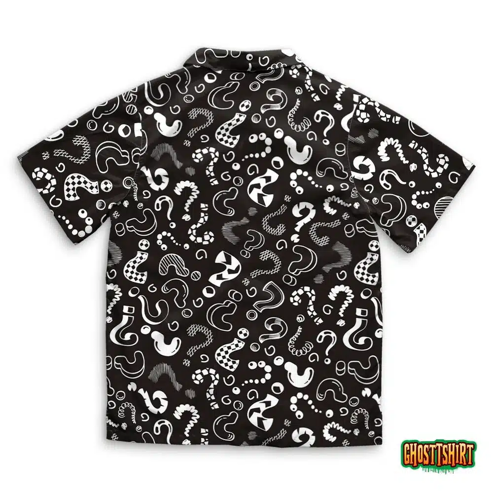Question Marks Pattern Random Simple Letters Hawaiian Beach Shirt