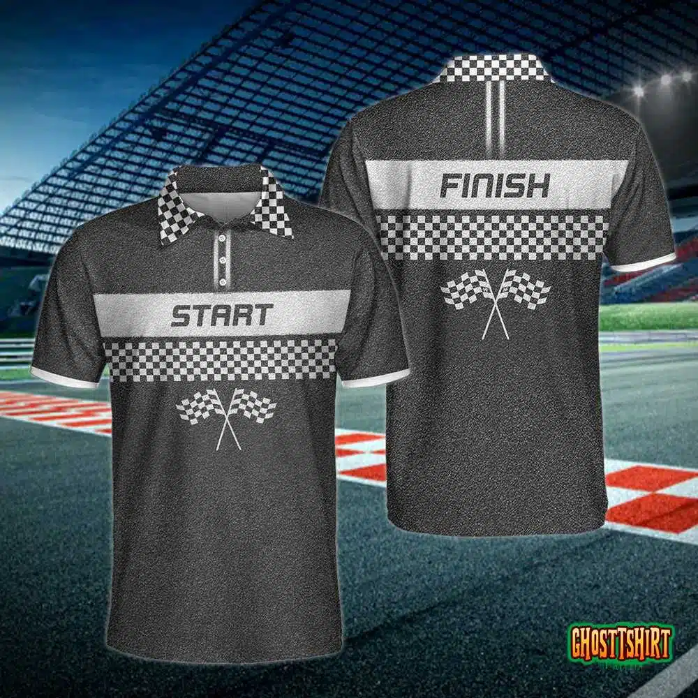 Racing Start And Finish Short Sleeve Polo Shirt
