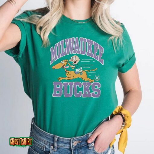 Rugrats Tommy And Spike X Milwaukee Bucks Unisex T-Shirt
