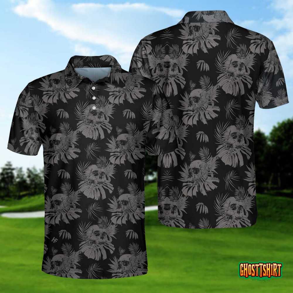 Seamless Skull Goth Polo Shirt