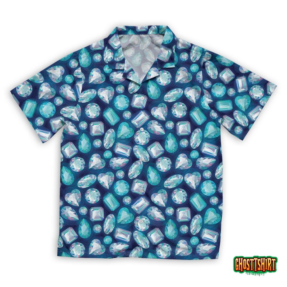 Seamless Sparkling Gems Hawaiian Beach Shirt
