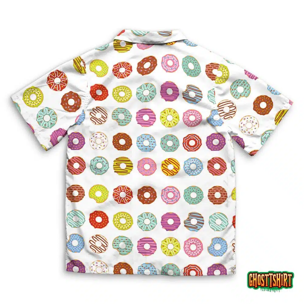 Set Of Isolated Donuts Colorful Hawaiian Beach Shirt