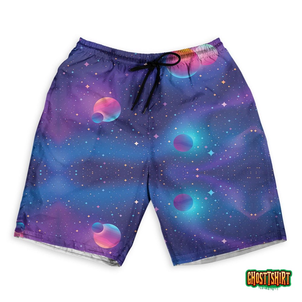 Space Background Vector Hawaiian Beach Shorts