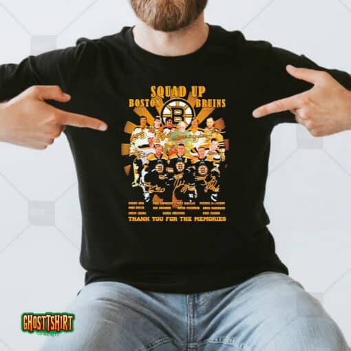 Squad Up Boston Bruins Thank You For The Memories Signature Unisex T-Shirt
