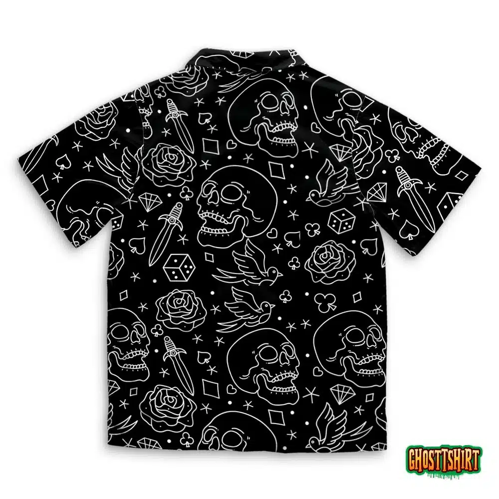 Sugar Skull Hawaiian Beach Shirt