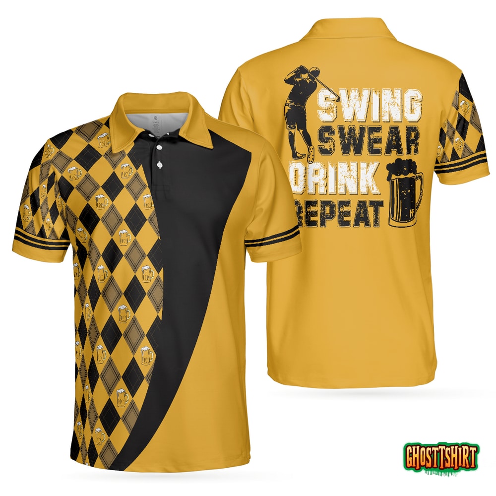 Swing Swear Drink Repeat V2 Polo Shirt