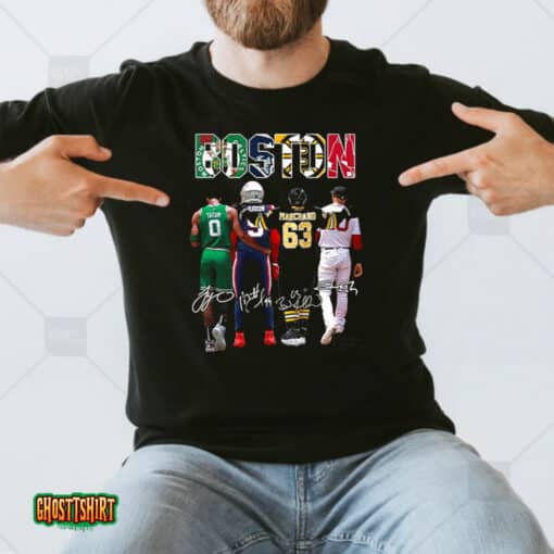 Tatum Marchand Boston Celtics New England Patriots Boston Bruins And Boston Red Sox Signatures Unisex T-Shirt