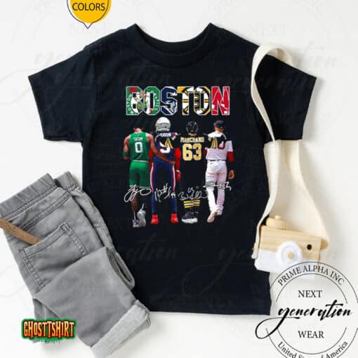 Tatum Marchand Boston Celtics New England Patriots Boston Bruins And Boston Red Sox Signatures Unisex T-Shirt