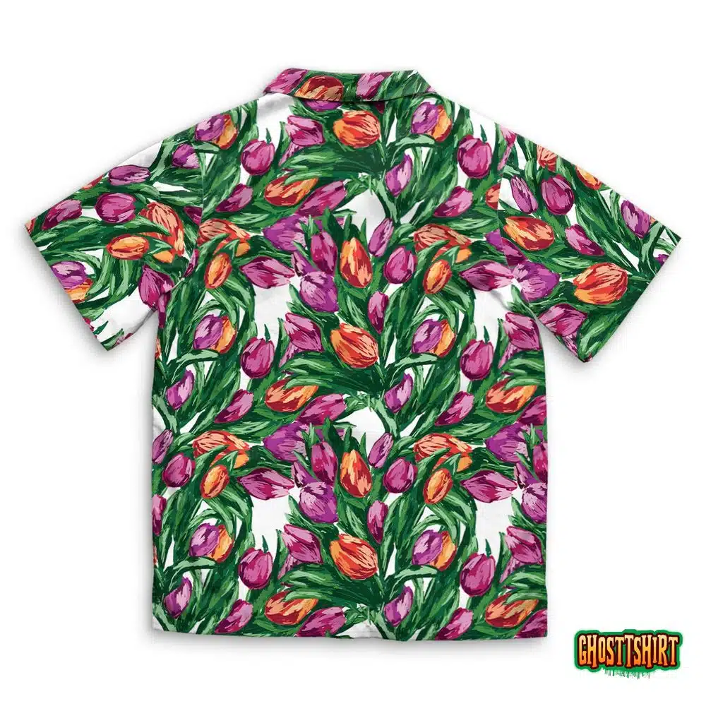 The Bouquets Of Drawn Tulips Hawaiian Beach Shirt
