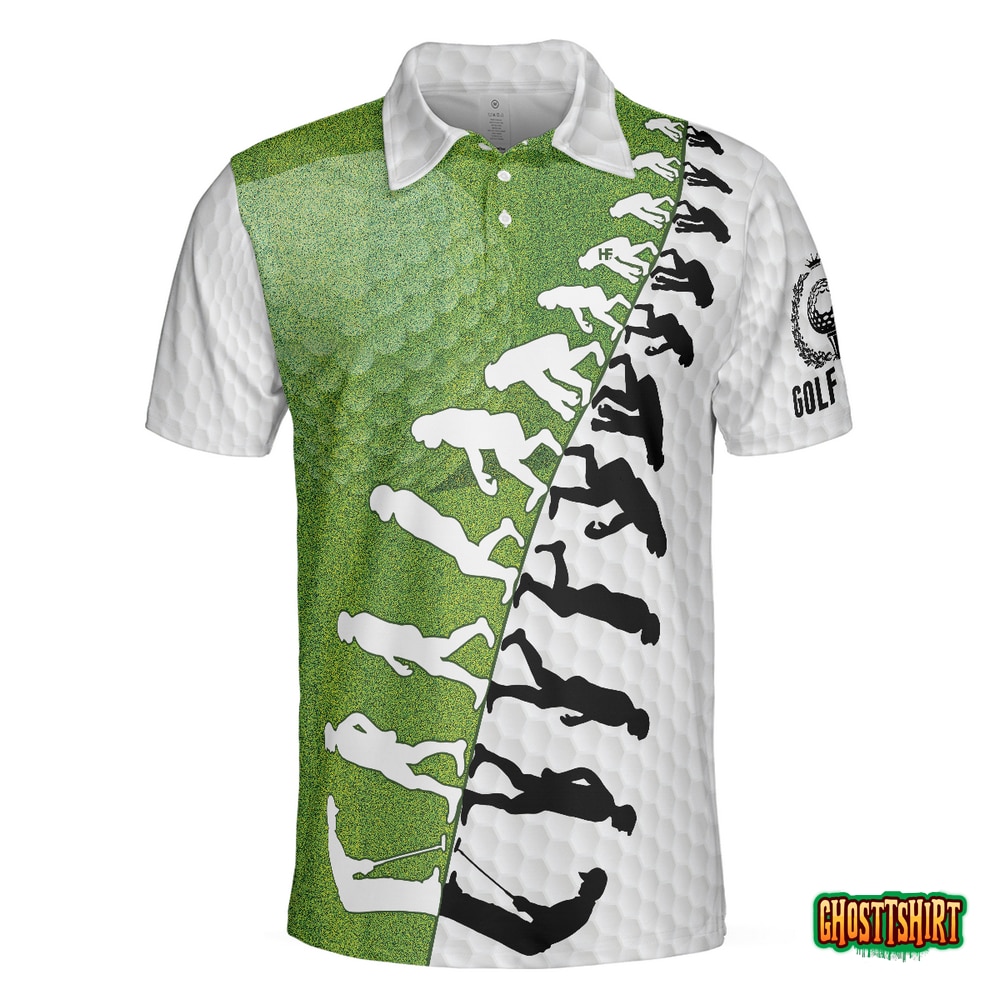 The Evolution Of Golfer Through Generations Golf Polo Shirt