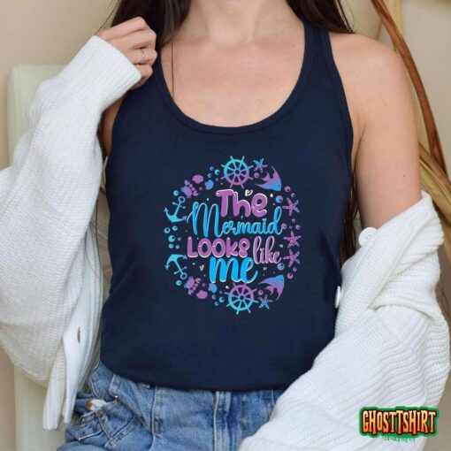 The Mermaid Looks Like Me Black Girl Quote T-Shirt