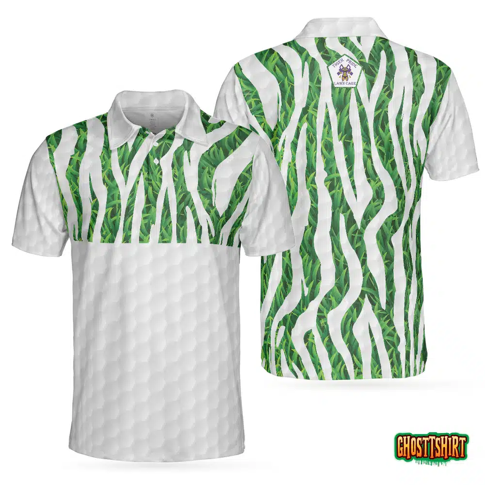 Tiger Pride Lawn Care Tiger Pattern Golf Polo Shirt